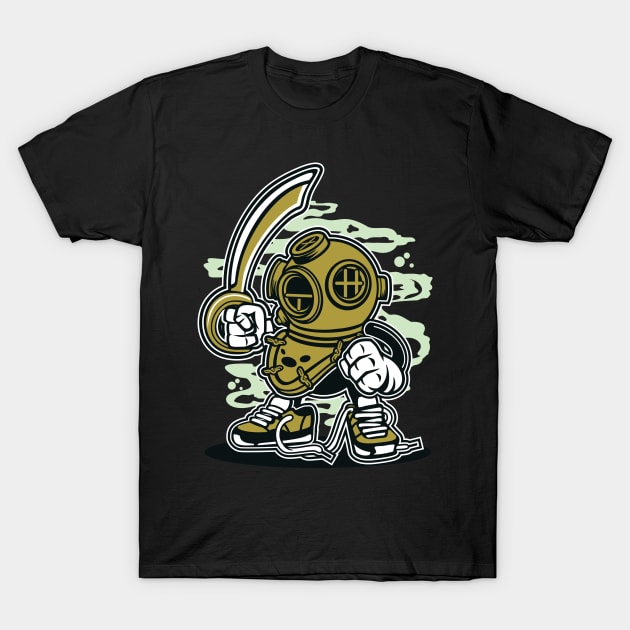 Cool Diver T-Shirt by LineXpressions